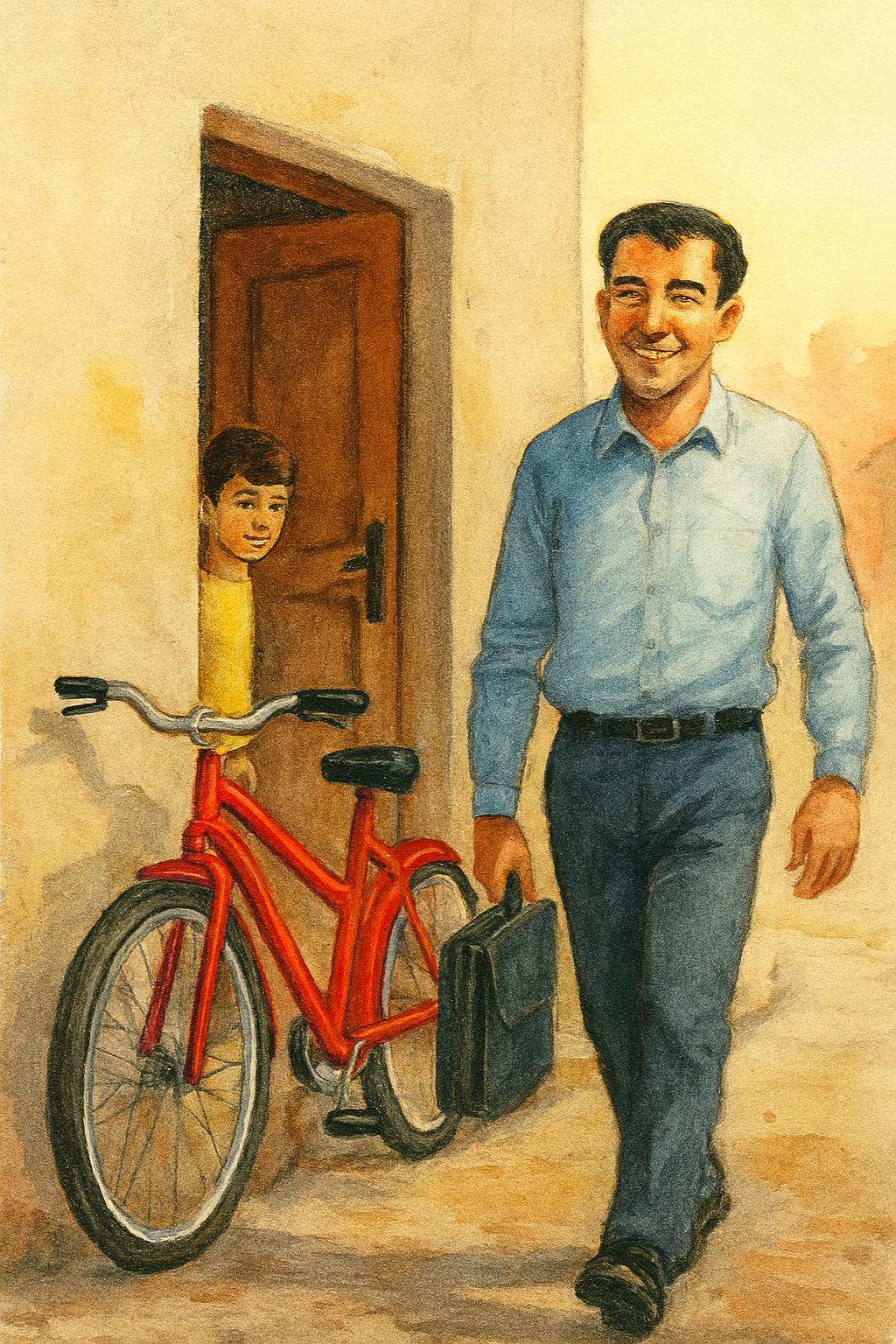 KIRMIZI BİSİKLETLİ ÇOCUK-İSMET ACİ